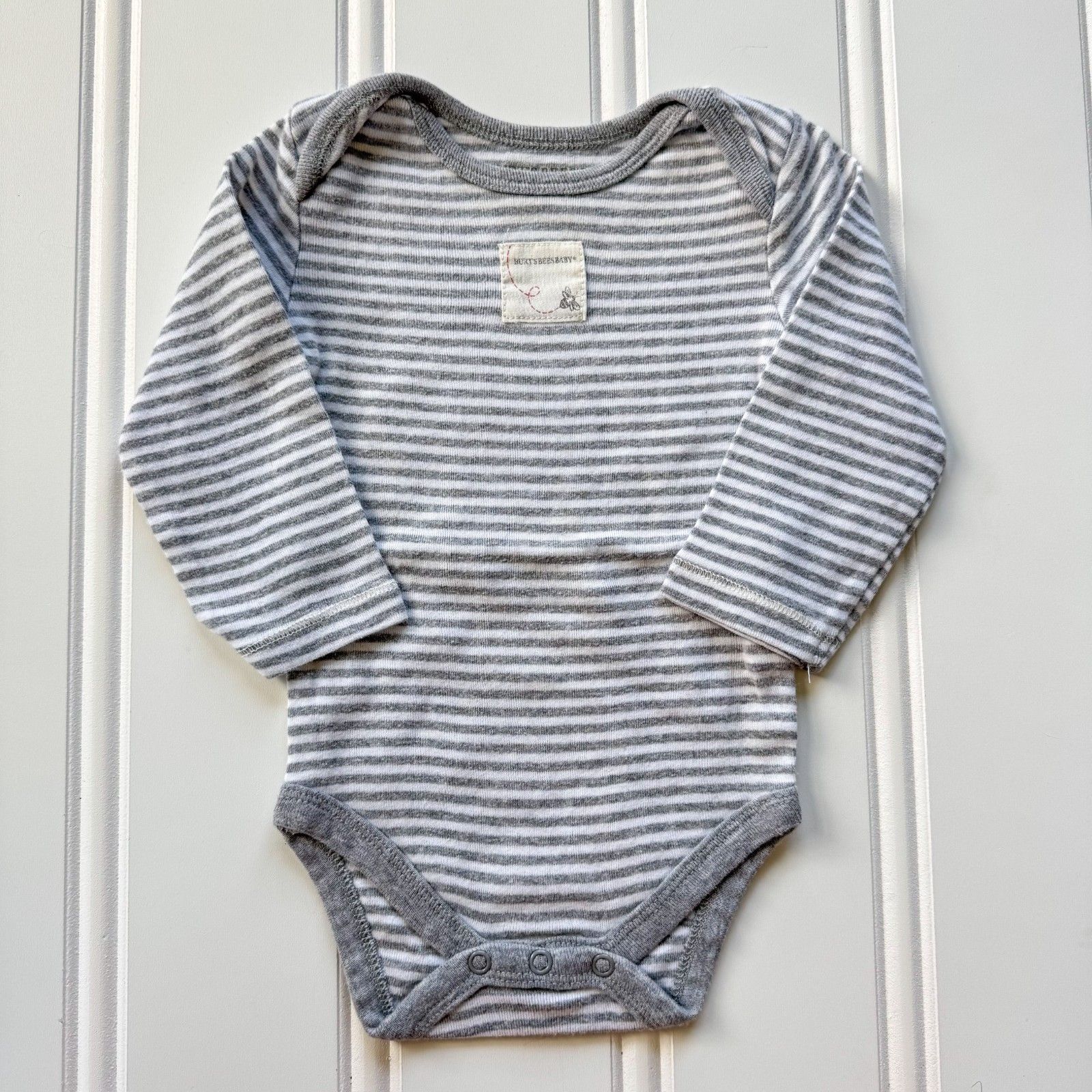 4/$10 - Burts Bees Baby Striped Long Sleeve Organic Cotton Onesie Bodysuit